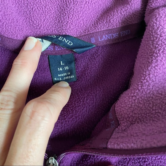 Lands End Purple Quarter Zip Fleece Pullover Thermacheck - Picture 6 of 11